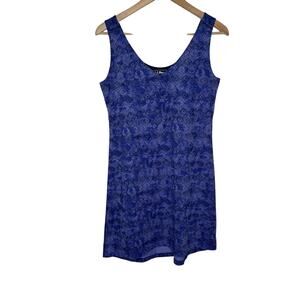 L.L. Bean Womens Sleeveless Shift Dress XS Blue Geometric Print Outdoor Comfort